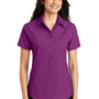 Port Authority Womens Easy Care Wrinkle Resistant Short Sleeve Button Down Shirt - Deep Berry Purple