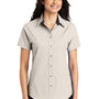Port Authority Womens Easy Care Wrinkle Resistant Short Sleeve Button Down Shirt - Light Stone