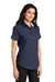 Port Authority L508 Womens Easy Care Wrinkle Resistant Short Sleeve Button Down Shirt Navy Blue 3Q