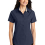 Port Authority Womens Easy Care Wrinkle Resistant Short Sleeve Button Down Shirt - Navy Blue
