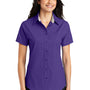 Port Authority Womens Easy Care Wrinkle Resistant Short Sleeve Button Down Shirt - Purple