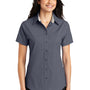 Port Authority Womens Easy Care Wrinkle Resistant Short Sleeve Button Down Shirt - Steel Grey