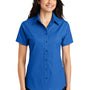 Port Authority Womens Easy Care Wrinkle Resistant Short Sleeve Button Down Shirt - Strong Blue