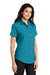 Port Authority L508 Womens Easy Care Wrinkle Resistant Short Sleeve Button Down Shirt Teal Green 3Q