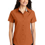 Port Authority Womens Easy Care Wrinkle Resistant Short Sleeve Button Down Shirt - Texas Orange