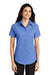 Port Authority L508 Womens Easy Care Wrinkle Resistant Short Sleeve Button Down Shirt Ultramarine Blue Front