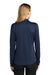 Port Authority Womens Silk Touch Performance Moisture Wicking Long Sleeve Polo Shirt Navy Blue Side
