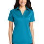 Port Authority Womens Silk Touch Performance Moisture Wicking Short Sleeve Polo Shirt - Parcel Blue