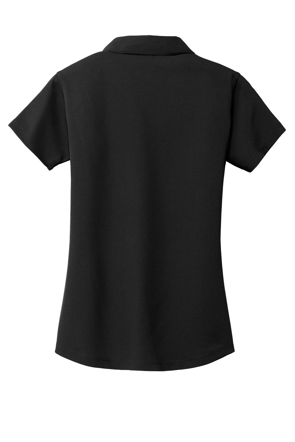 Port Authority L572 Womens Dry Zone Moisture Wicking Short Sleeve Polo Shirt Black Flat Back