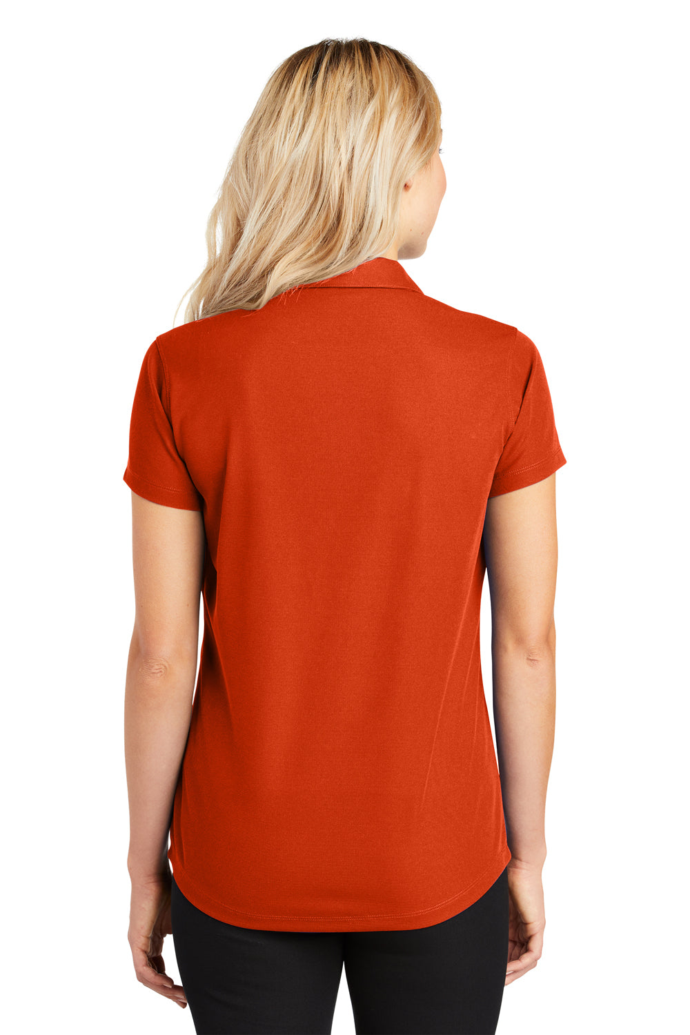 Port Authority L572 Womens Dry Zone Moisture Wicking Short Sleeve Polo Shirt Autumn Orange Back