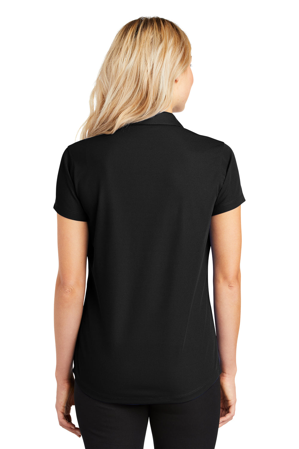 Port Authority L572 Womens Dry Zone Moisture Wicking Short Sleeve Polo Shirt Black Back