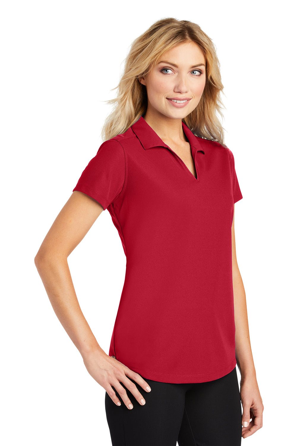 Port Authority L572 Womens Dry Zone Moisture Wicking Short Sleeve Polo Shirt Engine Red 3Q