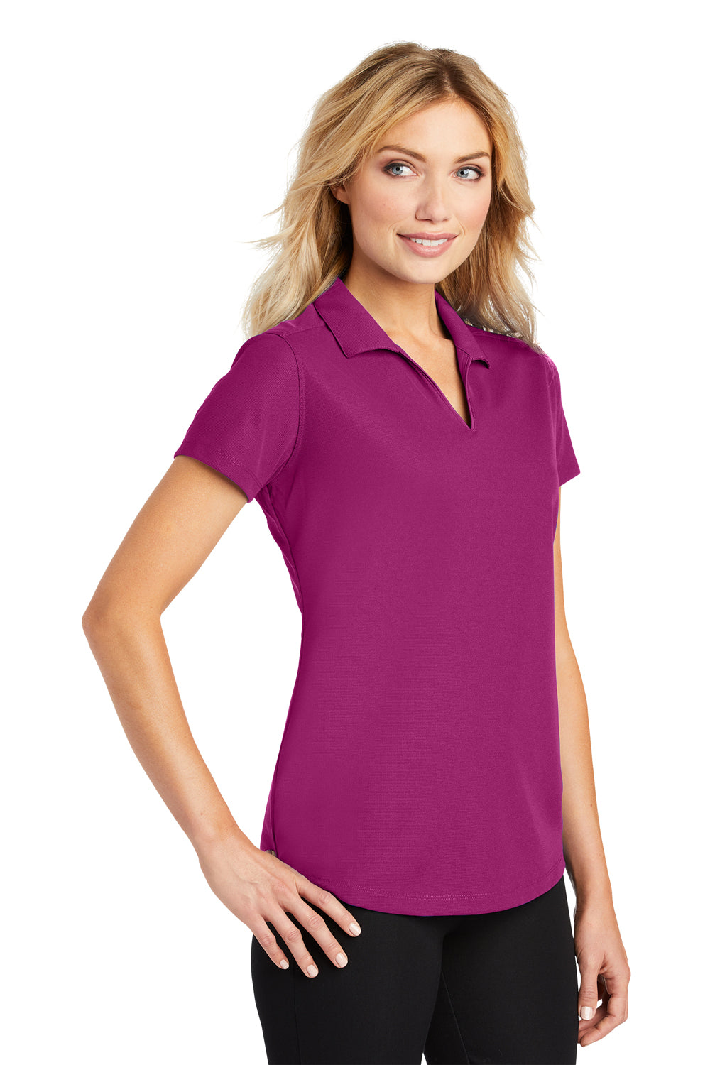 Port Authority L572 Womens Dry Zone Moisture Wicking Short Sleeve Polo Shirt Magenta Purple 3Q