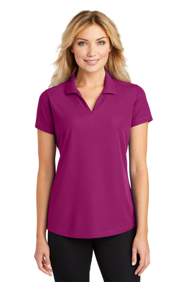 Port Authority L572 Womens Dry Zone Moisture Wicking Short Sleeve Polo Shirt Magenta Purple Front