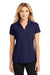 Port Authority L572 Womens Dry Zone Moisture Wicking Short Sleeve Polo Shirt True Navy Blue Front