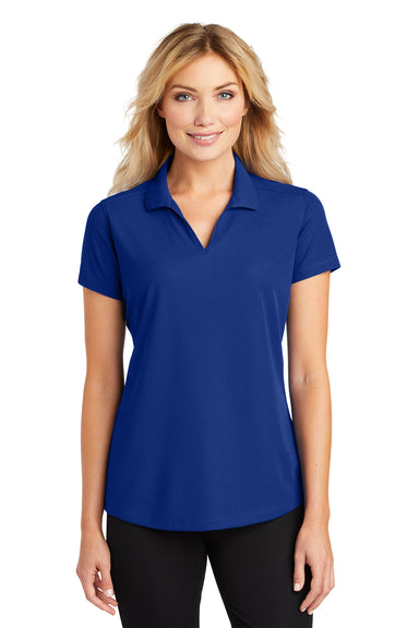 Port Authority L572 Womens Dry Zone Moisture Wicking Short Sleeve Polo Shirt True Royal Blue Front