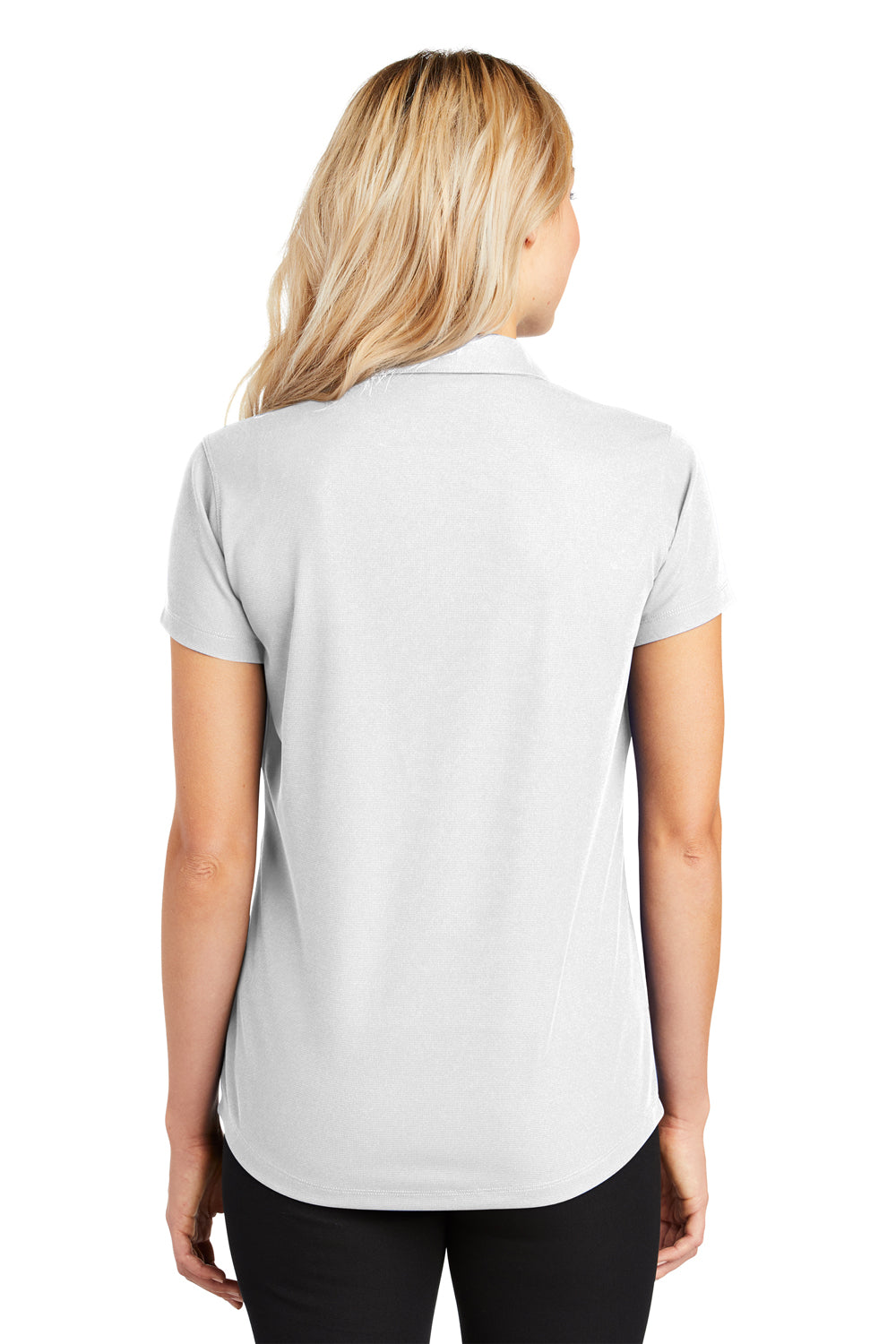 Port Authority L572 Womens Dry Zone Moisture Wicking Short Sleeve Polo Shirt White Back