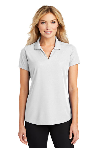 Port Authority L572 Womens Dry Zone Moisture Wicking Short Sleeve Polo Shirt White Front