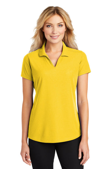 Port Authority L572 Womens Dry Zone Moisture Wicking Short Sleeve Polo Shirt Yellow Front