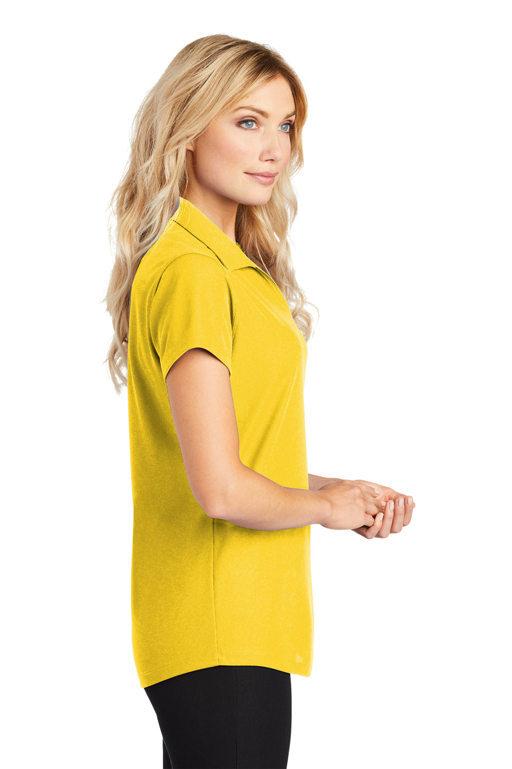 Port Authority L572 Womens Dry Zone Moisture Wicking Short Sleeve Polo Shirt Yellow Side