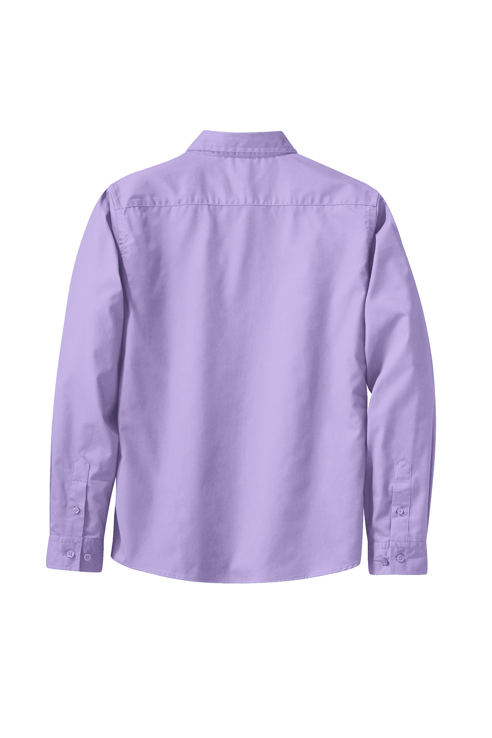 Port Authority L608 Womens Easy Care Wrinkle Resistant Long Sleeve Button Down Shirt Bright Lavender Purple Flat Back