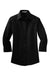 Port Authority L612 Womens Easy Care Wrinkle Resistant 3/4 Sleeve Button Down Shirt Black Flat Front