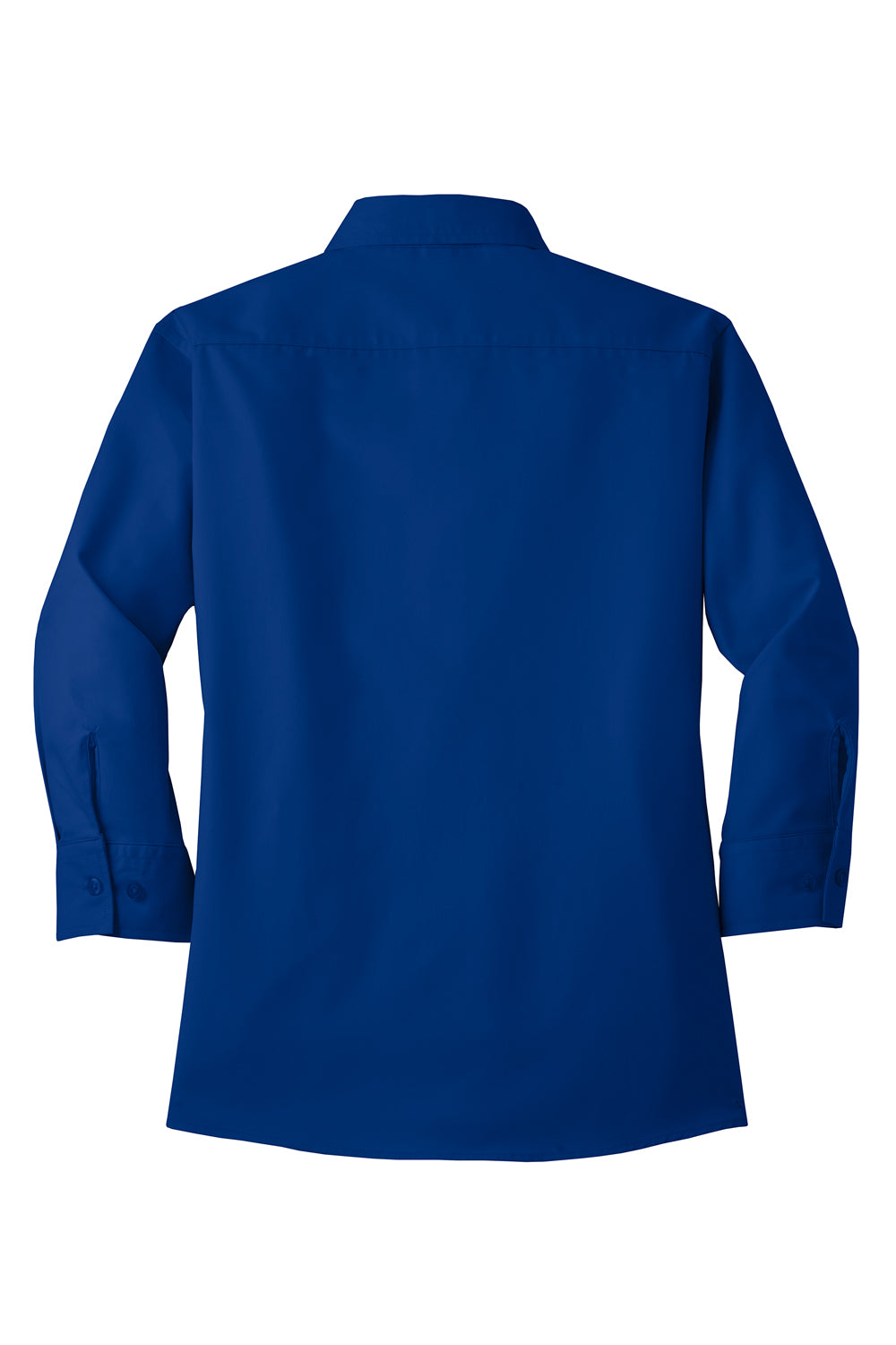 Port Authority L612 Womens Easy Care Wrinkle Resistant 3/4 Sleeve Button Down Shirt Royal Blue Flat Back