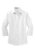 Port Authority L612 Womens Easy Care Wrinkle Resistant 3/4 Sleeve Button Down Shirt White Flat Front