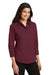 Port Authority L612 Womens Easy Care Wrinkle Resistant 3/4 Sleeve Button Down Shirt Burgundy 3Q