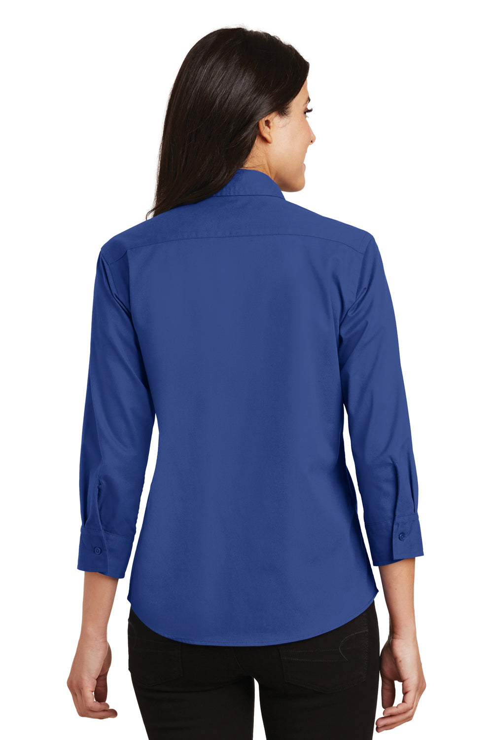 Port Authority L612 Womens Easy Care Wrinkle Resistant 3/4 Sleeve Button Down Shirt Royal Blue Back