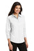 Port Authority L612 Womens Easy Care Wrinkle Resistant 3/4 Sleeve Button Down Shirt White 3Q