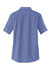 Port Authority L659 Womens SuperPro Oxford Wrinkle Resistant Short Sleeve Button Down Shirt w/ Pocket Navy Blue Flat Back