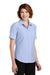 Port Authority L659 Womens SuperPro Oxford Wrinkle Resistant Short Sleeve Button Down Shirt w/ Pocket Oxford Blue 3Q