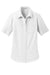 Port Authority L659 Womens SuperPro Oxford Wrinkle Resistant Short Sleeve Button Down Shirt w/ Pocket White Flat Front