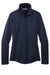 Port Authority L804 Womens Smooth Fleece 1/4 Zip Hooded Jacket River Navy Blue Flat Front