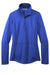 Port Authority L804 Womens Smooth Fleece 1/4 Zip Hooded Jacket True Royal Blue Flat Front