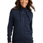 Port Authority Womens Smooth Fleece Full Zip Hooded Jacket - River Navy Blue