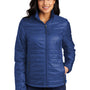 Port Authority Womens Water Resistant Packable Puffy Full Zip Jacket - Cobalt Blue