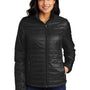 Port Authority Womens Water Resistant Packable Puffy Full Zip Jacket - Deep Black