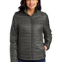 Port Authority Womens Water Resistant Packable Puffy Full Zip Jacket - Sterling Grey/Graphite Grey