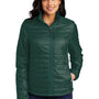 Port Authority Womens Water Resistant Packable Puffy Full Zip Jacket - Tree Green/Marine Green - Closeout