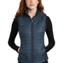 Port Authority Womens Water Resistant Packable Puffy Full Zip Vest - Regatta Blue/River Navy Blue