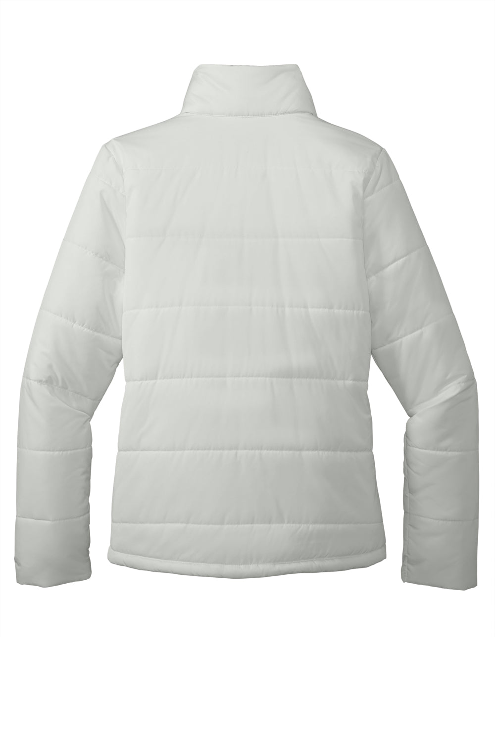Port Authority L852 Womens Full Zip Puffer Jacket Marshmallow White Flat Back