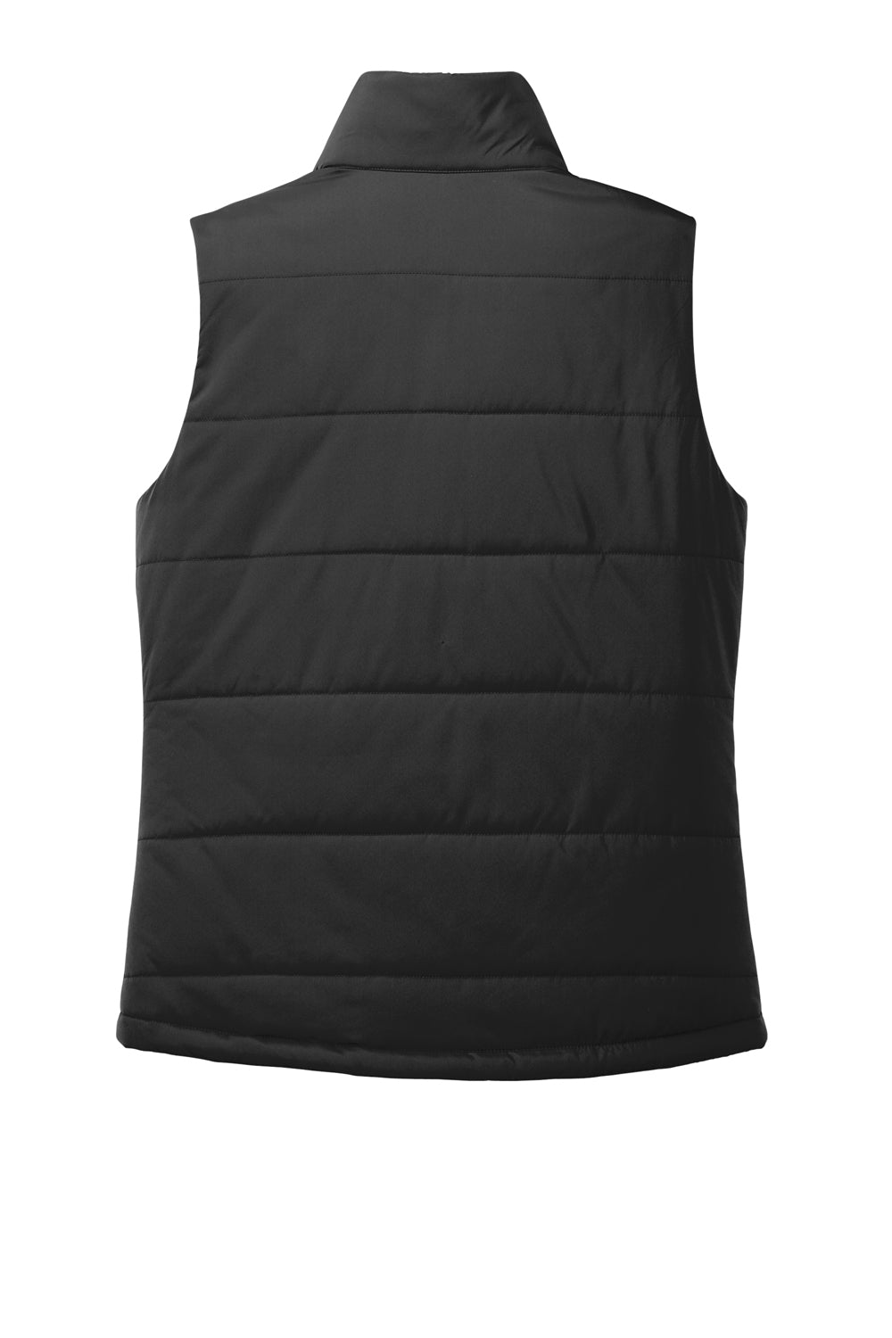 Port Authority L853 Womens Full Zip Puffer Vest Deep Black Flat Back