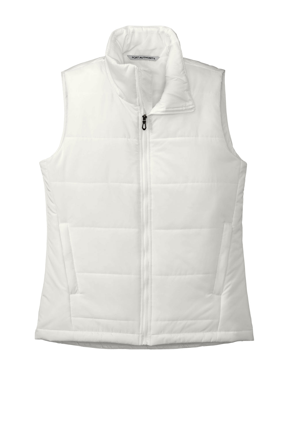 Port Authority L853 Womens Full Zip Puffer Vest Marshmallow White Flat Front