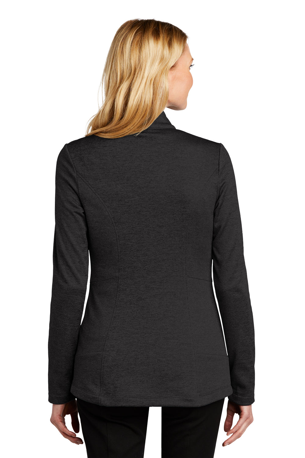 Port Authority Womens Collective Striated Full Zip Fleece Jacket Heather Deep Black Side