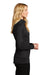 Port Authority Womens Collective Striated Full Zip Fleece Jacket Heather Deep Black Side
