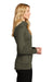 Port Authority Womens Collective Striated Full Zip Fleece Jacket Heather Deep Olive Green Side