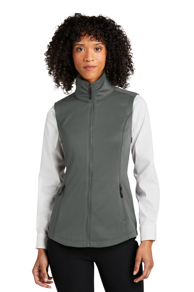 Port Authority L906 Collective Smooth Fleece Full Zip Vest Graphite Grey Front