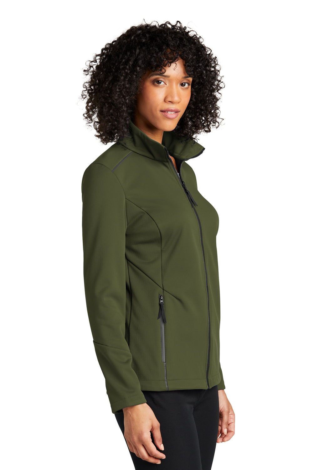 Port Authority L921 Collective Tech Full Zip Soft Shell Jacket Olive Green 3Q